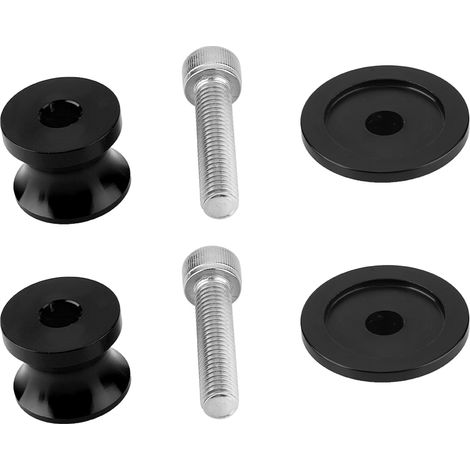 2 pièces bobines glissières bras oscillant moto CNC aluminium 8mm support arrière noir (1/5)