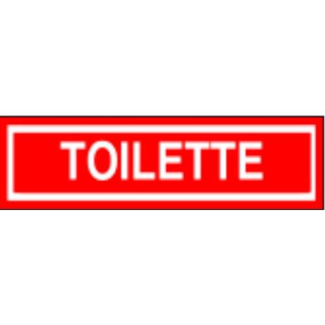 Cartello Segnaletico - Segnaletica Adesiva Toilette sfondo Rosso 4x15 cm