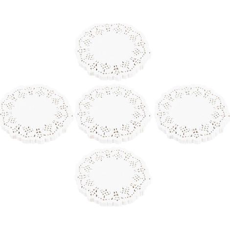 Napperons en papier absorbant l'huile pour servir les desserts, lot de 5, blancs et jetables (1/5)