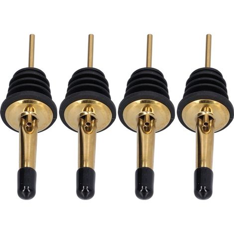 Lot de 10 verseurs à alcool en acier inoxydable avec bouchon pour vin, outil de bar pour la maison et les restaurants (bouchon court doré et noir) (1/5)