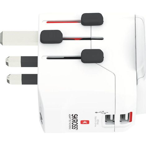 Adaptador de viaje USB Skross 1302470 Pro Light (2xA)-World (1/4)