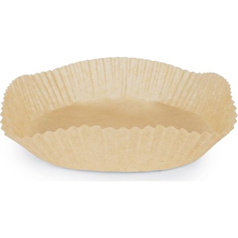 Lot de 100 feuilles de papier sulfurisé rondes pour friteuse à air chaud de 5 à 8 litres Bols en papier sulfurisé antiadhésif et résistant à l'huile Forme flexible 23 x 23 x 4,5 cm (1/5)
