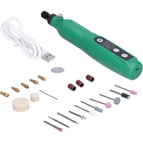 Mini-meuleuse électrique 202, outil sans fil rechargeable par USB avec lumière intégrée pour la sculpture du jade, 3,7 V CC
