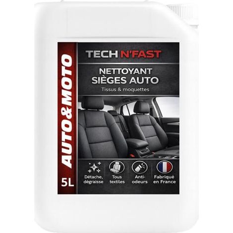 Nettoyant Sièges Auto Tissus & Moquettes 5L – Nettoyant Textile Auto – Utilisable en Pulvérisateur ou Shampouineuse
