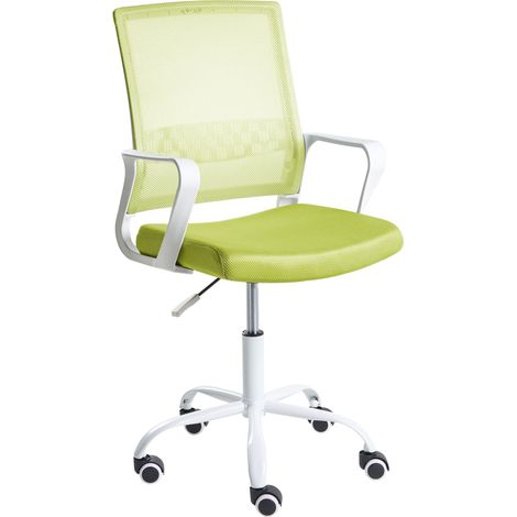 Sedia da ufficio moderna con seduta girevole in rete altezza regolabile rivestimento verde lime Ease