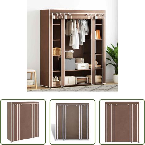 Armoire pliable - Armoire avec compartiments et tiges 45 x 150 x 176 cm Marron (1/5)