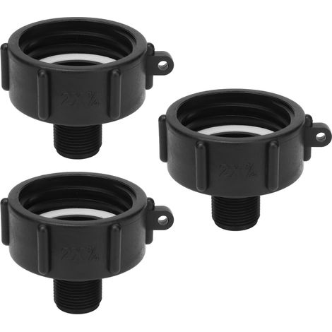 Lot de 3 connecteurs pour réservoir IBC, filetage G3/4, adaptateur de vidange en plastique ABS, raccord de remplacement pour vanne S60x6 (1/5)