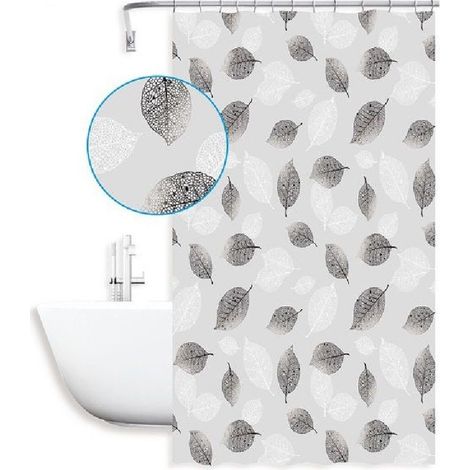 Cleafe - Tenda Doccia Vasca Bagno 240 X 200cm Peva Fantasia Con Foglie Impermeabile 59808 - (1/2)