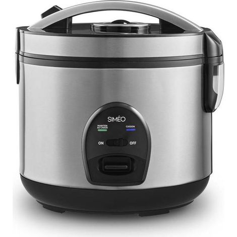 Cuiseur à riz professionnel 3L 500W inox noir – Valve vapeur amovible – Panneau de commande intuitif – CRM230 – Simeo