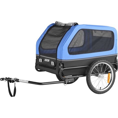 Remorque vélo chien 40 kg, chariot pour petits et grands chiens, cadre pliable roue rapide, coupleur, réflecteur et laisse (1/5)