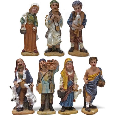Pastori per Presepe Statuine in Resina 7 Personaggi da 10 cm IVS8 (1/5)