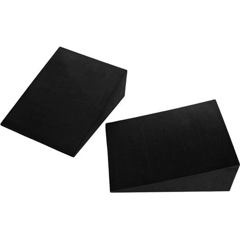 Set di 2 tappetini a cuneo in schiuma nera per yoga (23x15x6 cm), tavoletta inclinata per allungamento dei polpacci e cuneo per squat, ideali per allenamenti e supporto delle ginocchia. (1/5)