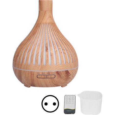 400-ml-Diffusor für ätherische Öle mit RGB-LED und Fernbedienung – Design aus Naturholz – EU-Stecker (1/5)