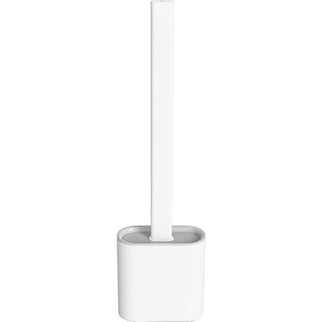 Set of 2 silicone toilet brushes for bathroom and holder sets with long handle (1/5)