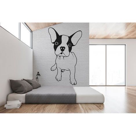 Papier peint panoramique animaux pour chambre d'enfant Tapisserie panoramique à motif chien Papier peint panoramique noir et blanc (1/3)