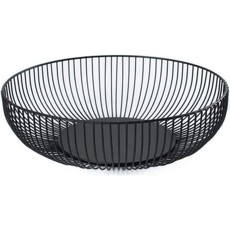 1 Corbeille à fruits, design maille ajourée, diamètre 28 cm, ventilation optimale, rangement cuisine salon (1/5)