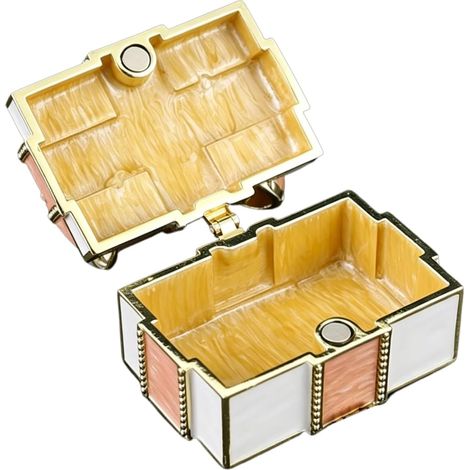 Vitrine à bijoux portable avec décor artistique de nœud papillon et base antidérapante sécurisée, conteneur à bijoux portable, organisateurs élégants (1/5)