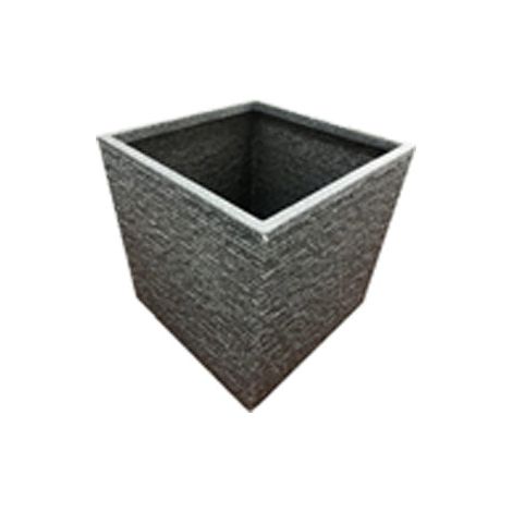 1 x SLATE Sqaure Planter Large Garden Flower Planters In Pewter Grey