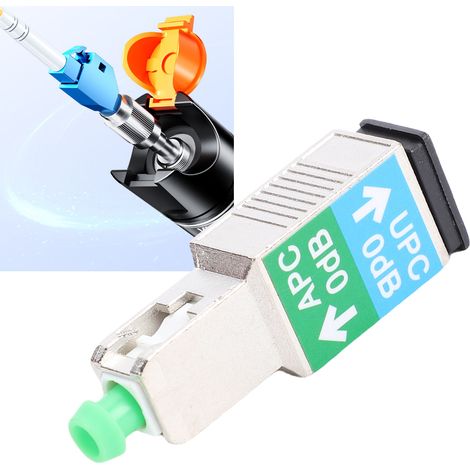 Adaptateur fibre optique SC/APC-SC/UPC, adaptateur fibre optique hybride SM9/125 compatible avec le localisateur de défauts visuel du wattmètre optique, réutilisable jusqu'à 1000 fois. (1/5)