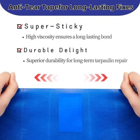Cinta de reparación,8 cm x 5 m,cinta adhesiva impermeable para toldos,Cinta impermeable,Reparación de tela,Reparación de lona de PVC,Azul (1/4)