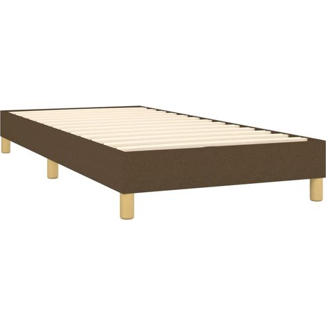 Somier de láminas sobre patas estructura de cama 90x200 cm tela marrón oscuro TDL0207046