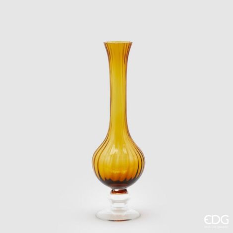EDG Enzo De Gasperi Vaso Collolungo Righe H 40 Cm D 13 Cm Scatola Regalo Amber (1/5)