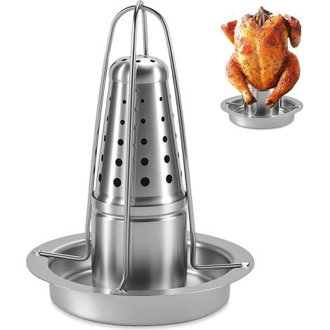 1 Rôtissoire Verticale,Acier Inoxydable,Bac D'égouttement,Support Cuisson,Poulet,Dinde,Four,Barbecue,Camping (1/5)
