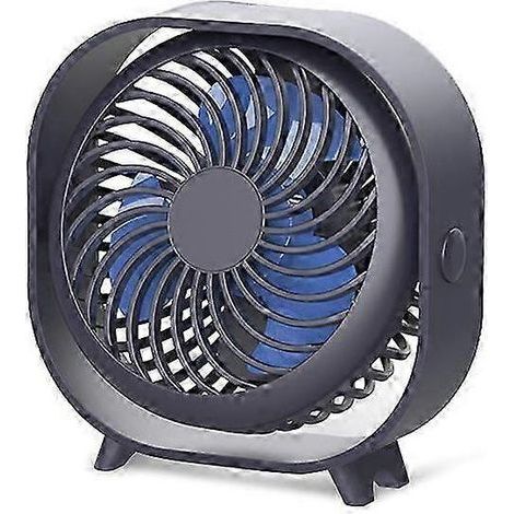 Ventilateur de bureau rechargeable, mini ventilateur portable pour bureau, chambre d'étudiant ou maison, silencieux, bleu (1/5)