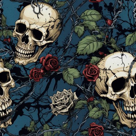 Tela decorativa para exteriores Oxford - Motivo de calavera I DX4666 (1/5)