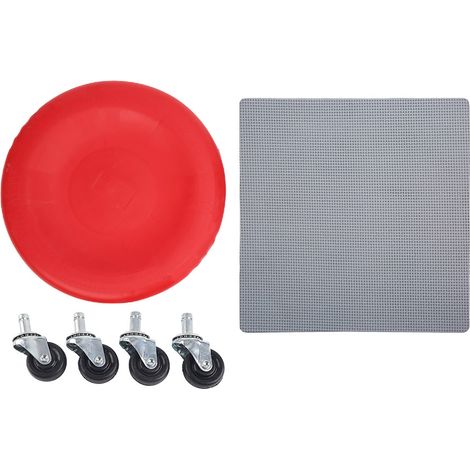 Appareil abdominal 4 roues disque glisse fitness domestique universel rouge (1/5)