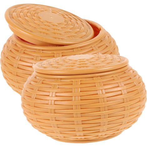 Boîte de Jeu Go 2 Pièces en Résine, Style Bambou Tressé (1/5)