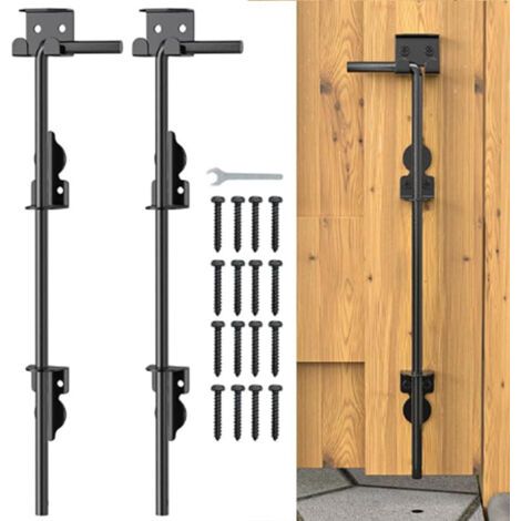 Barre de traction en rotin de 45,7 cm, robuste, pour clôture en bois, portail en métal, butée de porte, pour bois, PVC, vinyle et métal, lot de 2 (1/4)
