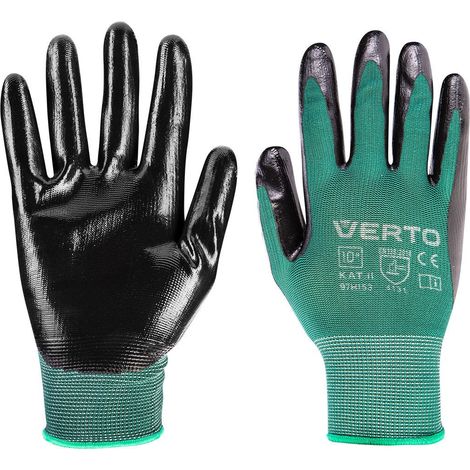 Guantes de jardinería recubiertos de nitrilo, talla 10".