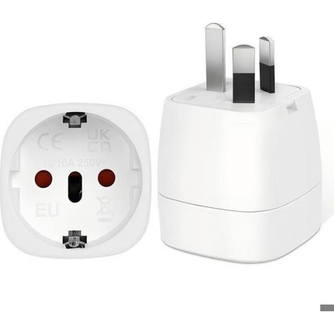 Lot de 2 Adaptateurs de Voyage EU vers Prise Type I, Adaptateur Compatible Australie, Nouvelle-Zélande (Blanc) (1/5)