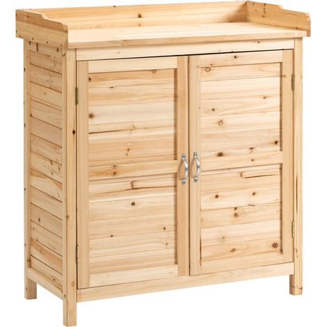 Armoire de jardin sur pieds LINETTE bois de sapin (1/5)