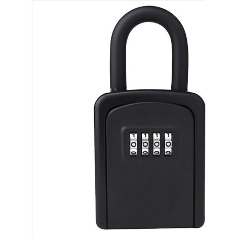 Boîte à Clé Sécurisée, Boite a Clé avec Code [Anti-intempéries] [avec Amovible Anse] Mini Boîte à Clefs Securisee Portable Code Réinitialisable pour Utilisation Extérieur et Intérieur (Noir)-Fei Yu (1/5)