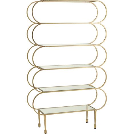 Étagère Design en Verre "Qasr" 177cm Doré (1/5)