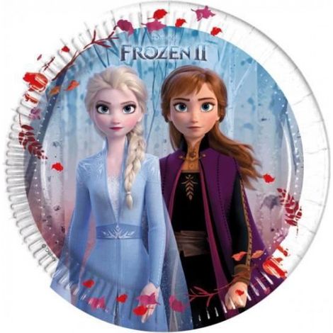 Assiettes Jetables - Papier Carton - 20 Cm - Theme Reine Des Neiges - Enfant - Lot De 8
