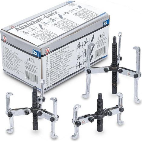 Jeu d Extracteurs 3 pcs - 150/100/75 mm - 2/3 Bras - Extraction Facile et Polyvalente, Acier, Pro - D-Work (1/4)