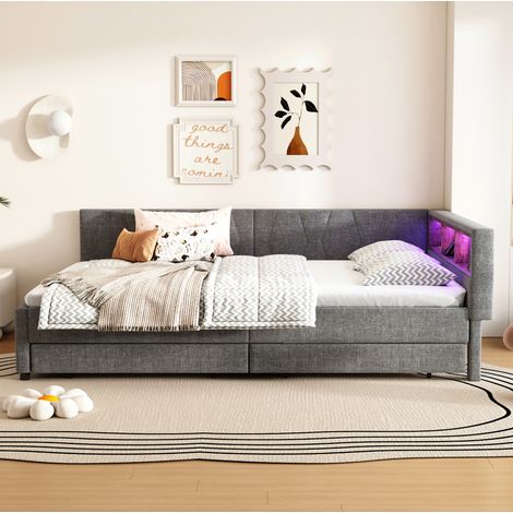 Letto matrimoniale con cassetti USB 140x200 OKMYHOME (1/5)