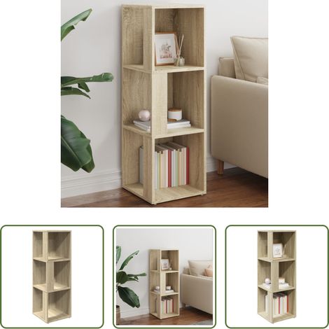 Holzregal - Eckregal Sonoma-Eiche 33x33x100 cm Holzwerkstoff (1/5)