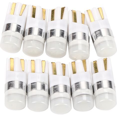10 ampoules LED T10 2835 2SMD super lumineuses pour feux de position, clignotants, feux arrière et de recul de voiture - Lot de 10 (1/5)