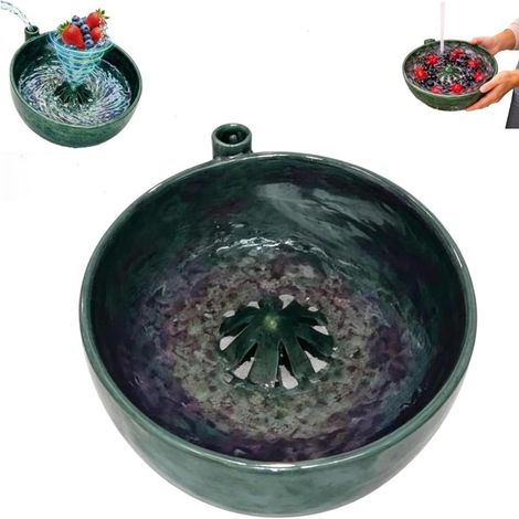 Beyamis Bol tourbillon pour baies vert - Laveur de fruits doux en PLA avec poignée antidérapante pour évier et table (1/5)