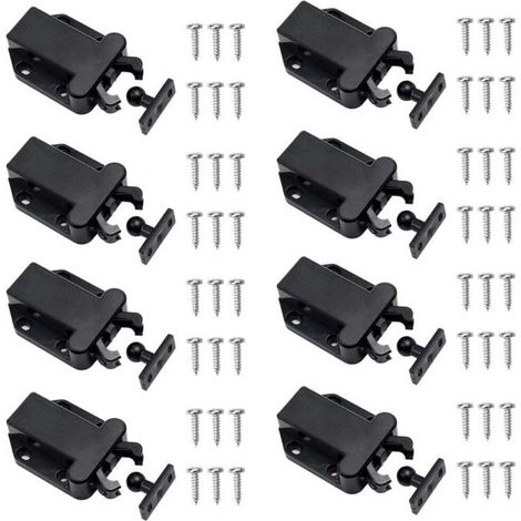 8 Pièces Loquets à Libération Tactile Loqueteau Pousse Lache Loquets de Porte Non Magnétiques pour Placard Meubles Porte Armoire Loquet Tactile Noir (1/5)