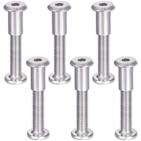 Vis d'assemblage M6 x 35mm Acier inoxydable 304 6Pcs, Boulons de raccordement pour fixation de portes, lits et meubles (1/4)