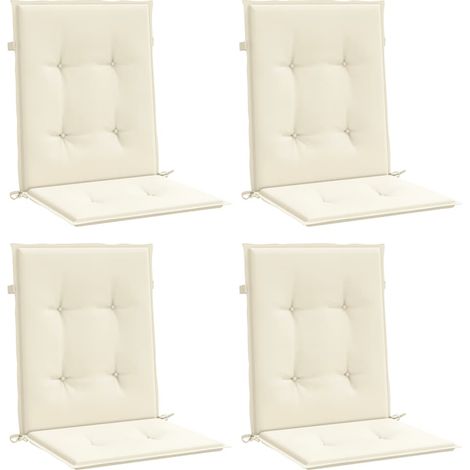 INLIFE Coussins de chaise de jardin 4 pcs Crème 100 x 50 x 3 cm (1/5)