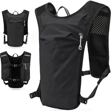 Sac à dos d'hydratation 20 L, gilet de course - léger 0,13 kg, poche à eau pour marathon cycliste avec tuyau noir (1/4)