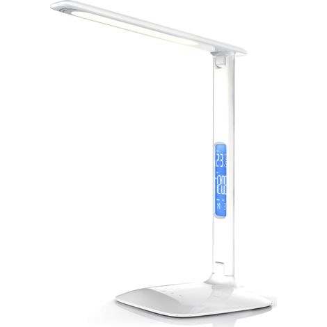 Brandson Schreibtischlampe, Dimmbar, Farbwechsel, Temperatur-, Alarm- & Kalenderfunktion, LED Tischlampe (1/5)