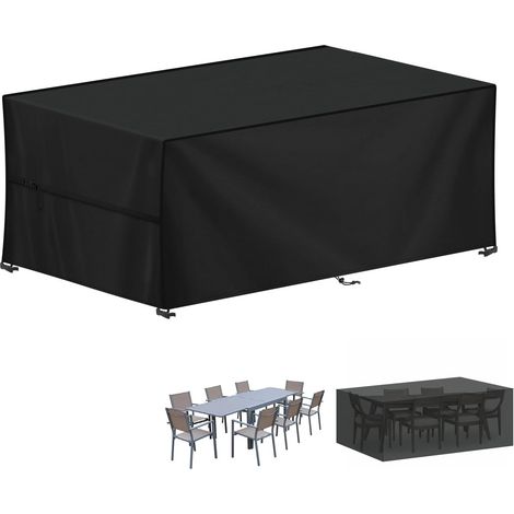 Housse Table Jardin 220x80x80cm Bâche Table de Jardin Imperméable Bache de Protection Exterieur Salon de Jardin, 420D Oxford Housse pour Mobilier de Jardin, Ensembles de Table et de Canapé (1/5)