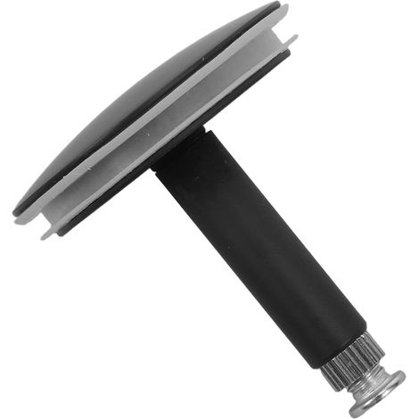 Drain Plug 43mm Matte Black Metal Lid with Integrated Hair